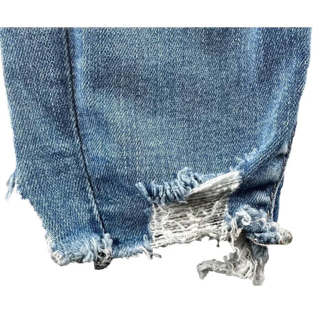American Eagle Jegging Jean Womens Sz 4S Lt Wash Raw Hem Stretch Distressed Boho